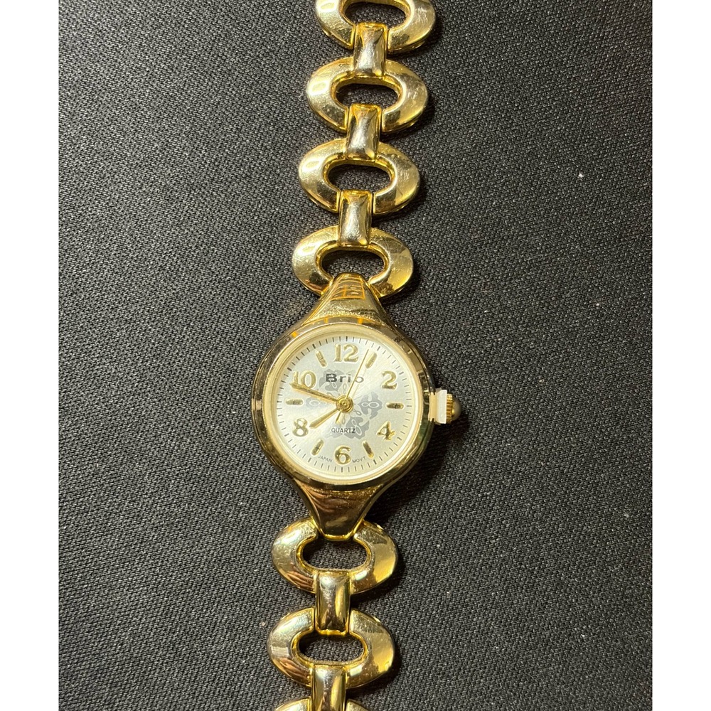 Brio Quartz Watch Women OS‎ Gold Tone Oval Link Bracelet Jewelry